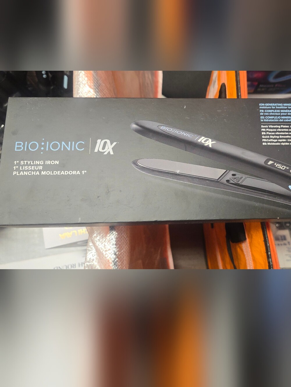 Bio Ionic 1" Black Styling Iron - 10X Professional Flat Iron